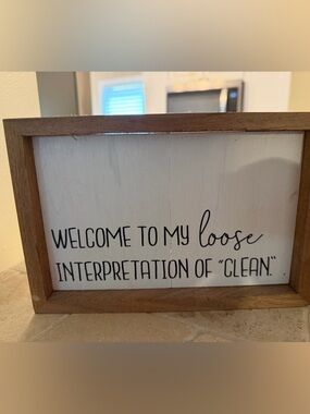 Kendrick Wood Framed Sign - White Face with Natural Wood Frame